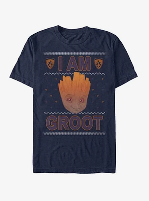 Marvel Guardians of The Galaxy I Am Groot Ugly Christmas T-Shirt