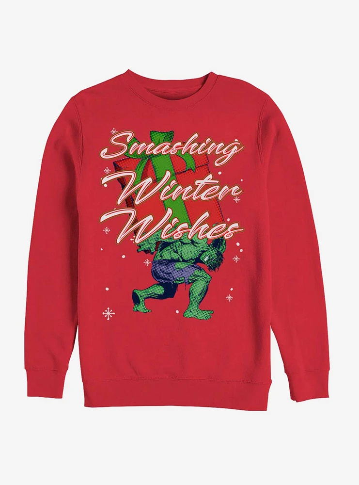 Marvel Hulk Smash Winter Crew Sweatshirt