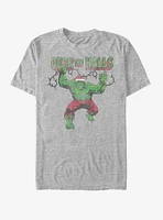 Marvel Hulk Deck The Halls Santa Christmas Lights T-Shirt