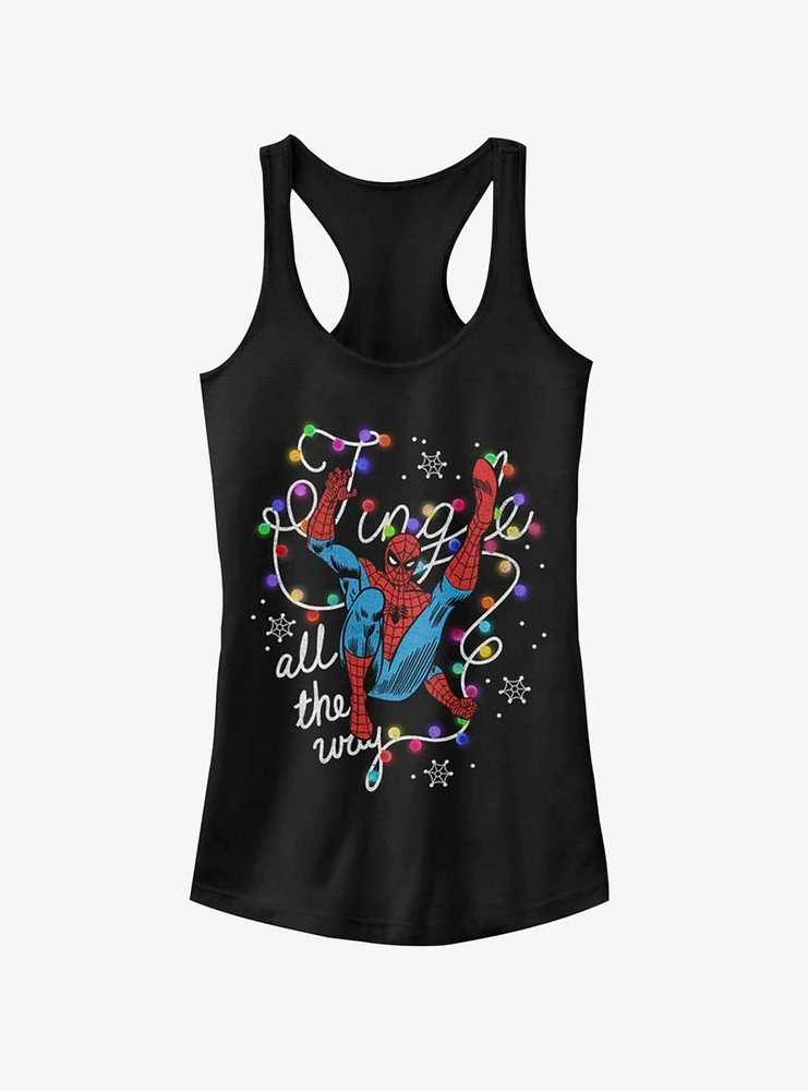 Marvel Spider-Man JingleChristmas Lights Girls Tank