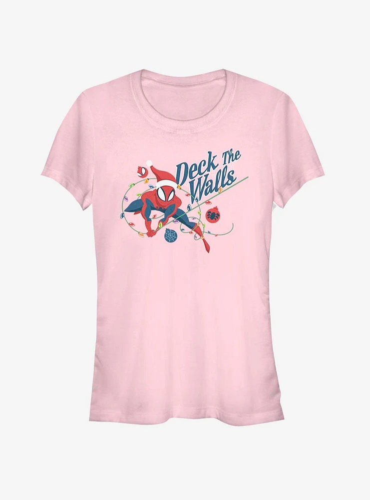 Marvel Spider-Man Deck The Walls Christmas Girls T-Shirt