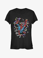 Marvel Spider-Man Jingle All The Way Christmas Lights Girls T-Shirt