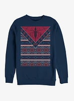 Marvel Spider-Man Logo Ugly Christmas Sweater Crew Sweatshirt