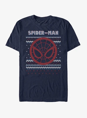 Marvel Spider-Man Spidey Face Ugly Christmas T-Shirt