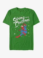 Marvel Spider-Man Swinging Spidey Christmas T-Shirt