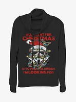 Star Wars Santa Storm Trooper Christmas Lights Cowl Neck Long-Sleeve Girls Top