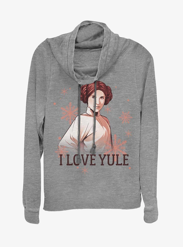 Star Wars Princess Leia I Love Yule Cowl Neck Long-Sleeve Girls Top