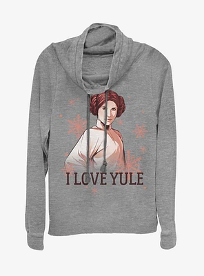 Star Wars Princess Leia I Love Yule Cowl Neck Long-Sleeve Girls Top