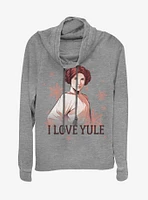 Star Wars Princess Leia I Love Yule Cowl Neck Long-Sleeve Girls Top