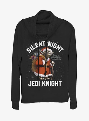 Star Wars Santa Yoda Silent Jedi Knight Cowl Neck Long-Sleeve Girls Top