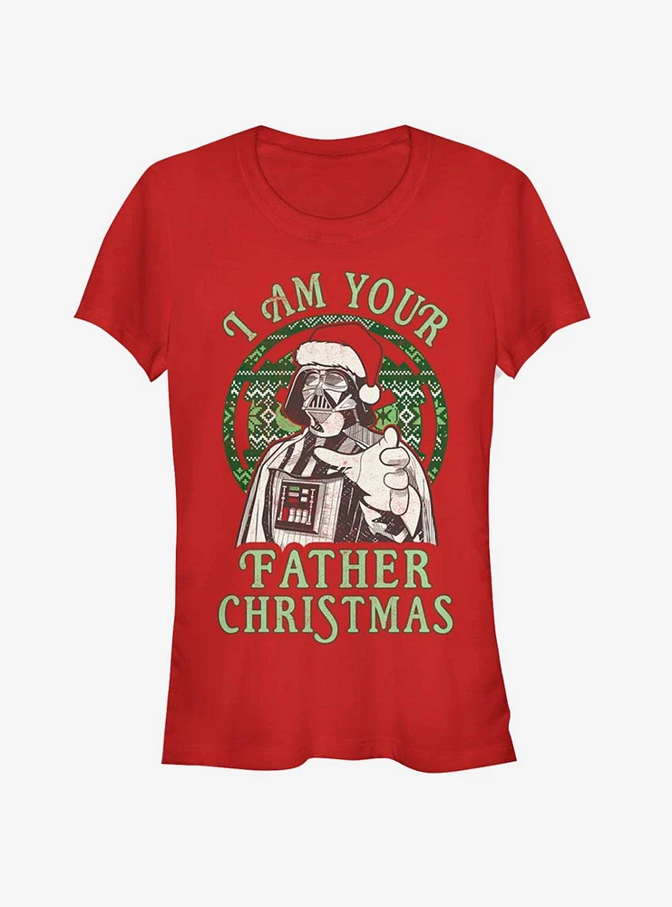 Star Wars Santa Vader I Am Your Father Christmas Girls T-Shirt