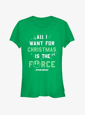 Star Wars Want the Force Christmas Girls T-Shirt