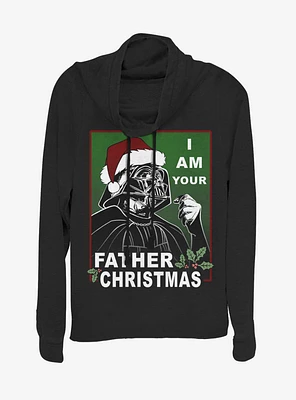 Star Wars Santa Vader Father Christmas Cowl Neck Long-Sleeve Girls Top