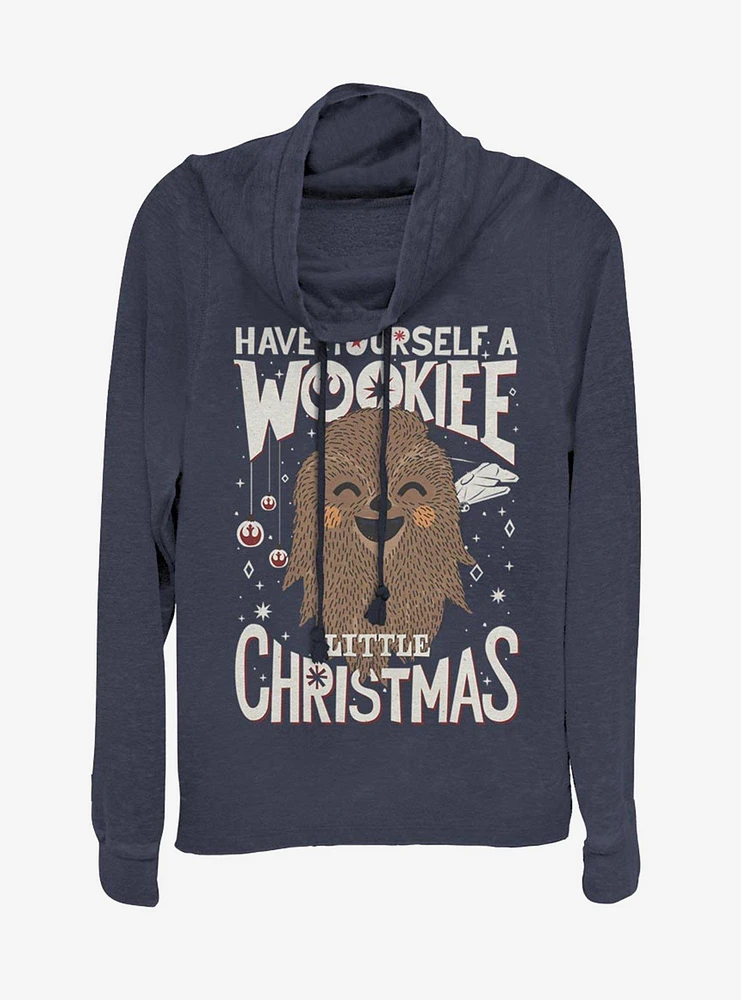 Star Wars Chewbacca Wookiee Little Christmas Cowl Neck Long-Sleeve Girls Top