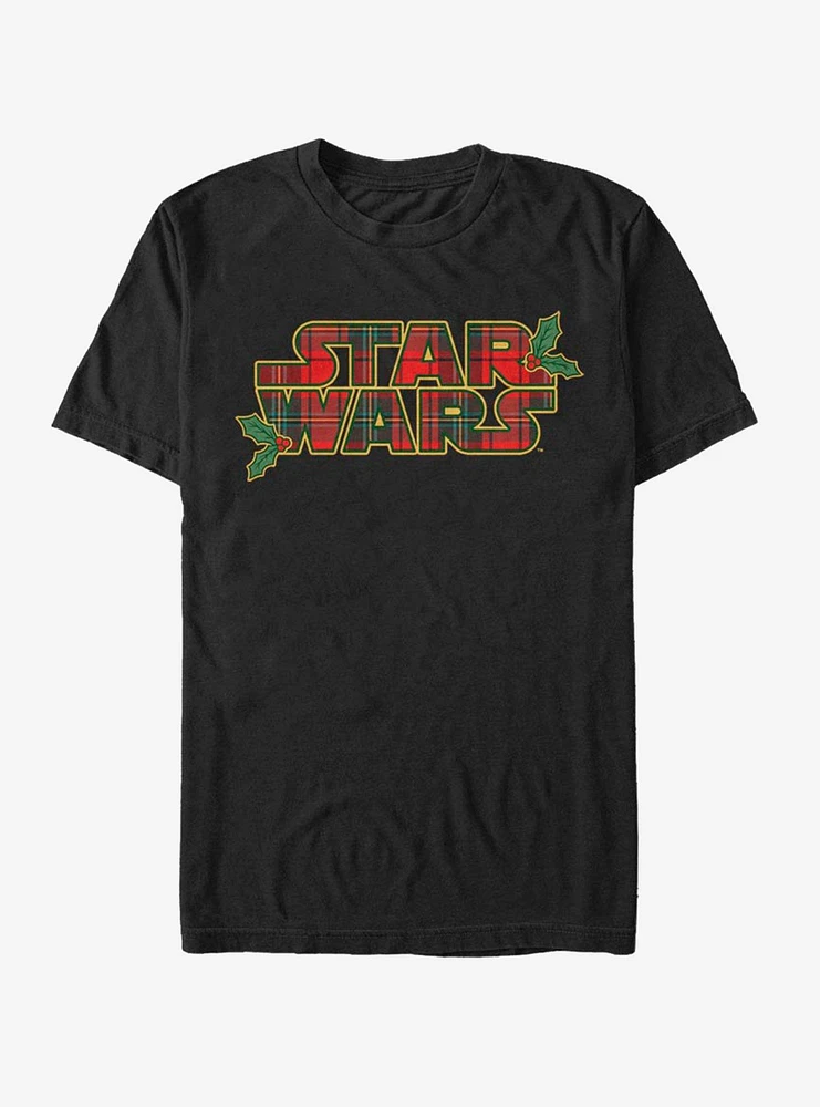 Star Wars Logo Christmas Plaid Tartan T-Shirt