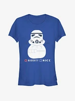 Star Wars Storm Trooper Snowman Naughty Nice Girls T-Shirt