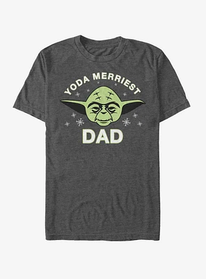 Star Wars Yoda Merriest Dad T-Shirt