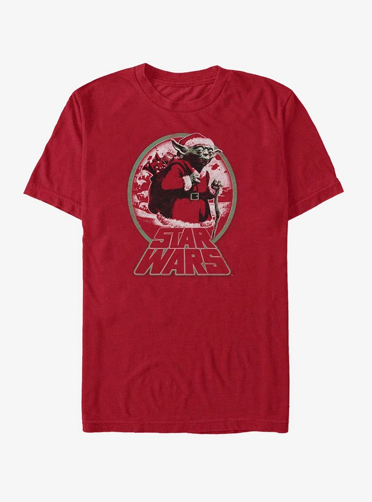 Star Wars Yoda Santa Snow Globe T-Shirt