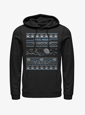 Star Wars Falcon Attack Ugly Christmas Hoodie