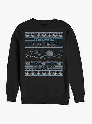 Star Wars Falcon Attack Ugly Christmas Crew Sweatshirt