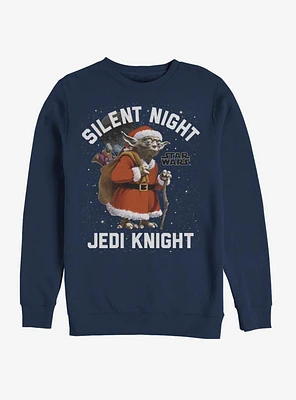 Star Wars Santa Yoda Silent Jedi Knight Crew Sweatshirt