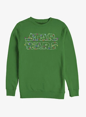 Star Wars Logo Christmas Lights Crew Sweatshirt