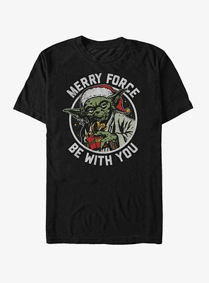 Star Wars Santa Yoda Merry Force Be With You T-Shirt