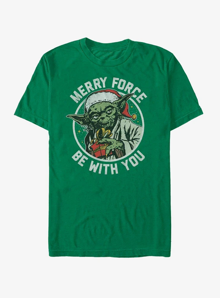 Star Wars Santa Yoda Merry Force Be With You T-Shirt