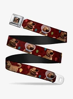 Disney Pixar Up Dug Poses Balloons Paw Print Youth Seatbelt Belt