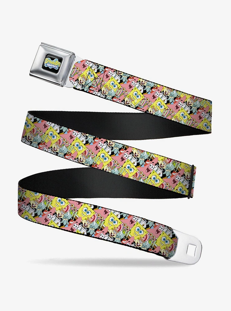 Spongebob Squarepants Characters Stacked Youth Seatbelt Belt