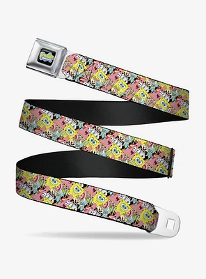 Spongebob Squarepants Characters Stacked Youth Seatbelt Belt