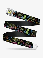 Spongebob Squarepants Electric Spongebob Poses Elements Youth Seatbelt Belt
