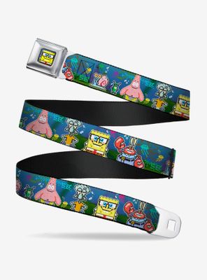 Spongebob Squarepants Friends 8 Bit Scene Youth Seatbelt Belt