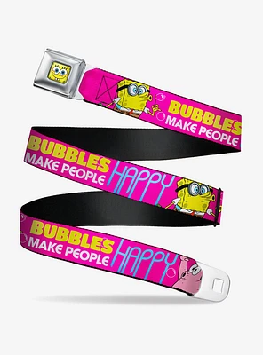 Spongebob Squarepants Patrick Starfish Pose Bubbles Make People Happy Youth Seatbelt Belt