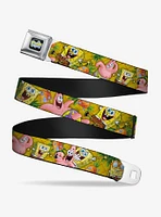 Spongebob Squarepants Patrick Starfish Poses Pineapple Youth Seatbelt Belt