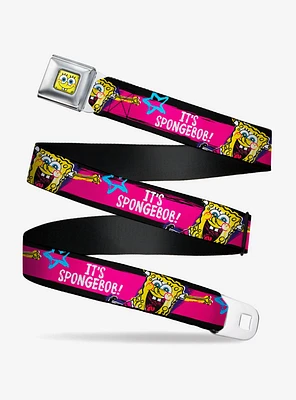 Spongebob Squarepants Pose It's Spongebob Squarepants Pink Youth Seatbelt Belt
