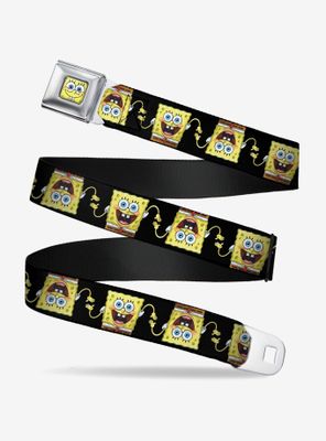 Spongebob Squarepants Pose Flip Black Youth Seatbelt Belt