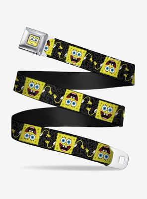 Spongebob Squarepants Pose Flip Camo Grey and BlackYouth Seatbelt Belt