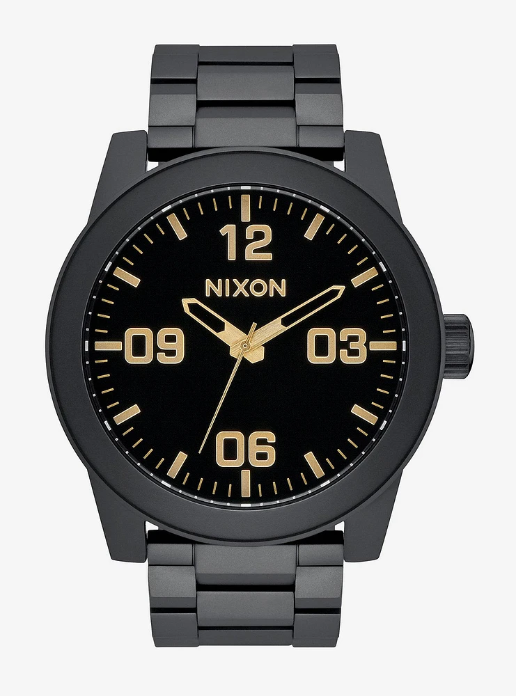 Nixon Corporal Ss Matte Black Gold Watch