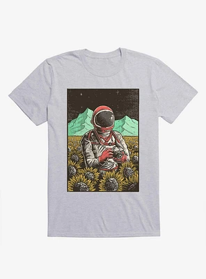 2323 Astronaut Cosmic Sunflower Field Sport Grey T-Shirt