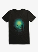 3012 Futuristic Cityscape Black T-Shirt