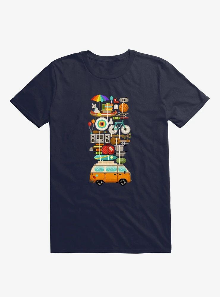 Best Trip Ever 8-Bit Navy Blue T-Shirt