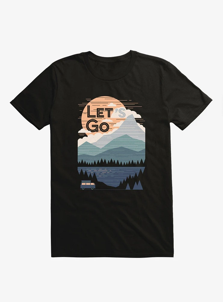 Let's Go Mountains Lake Van Black T-Shirt