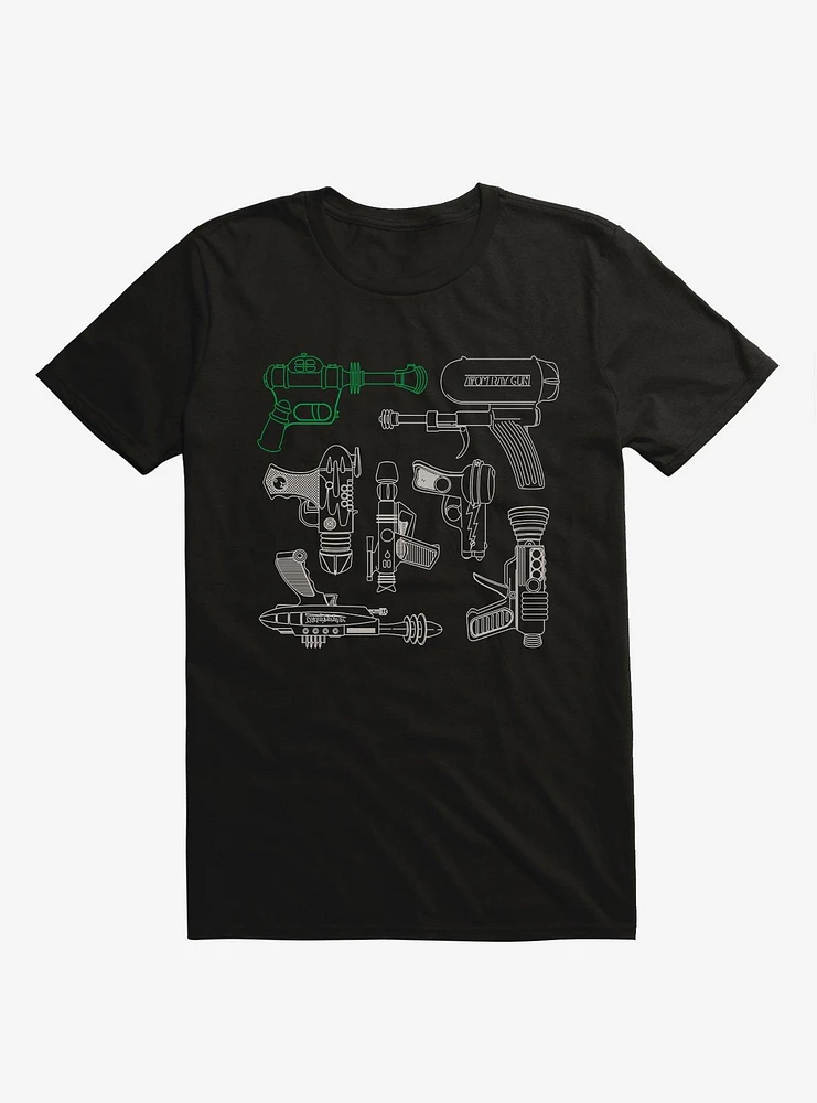 Rayguns Science Fiction Black T-Shirt