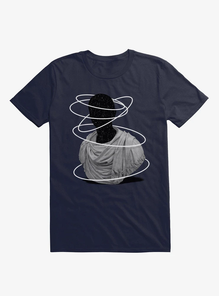 Halos Cosmic Greek Bust Navy Blue T-Shirt