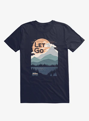 Let's Go Mountains Lake Van Navy Blue T-Shirt