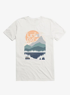 Let's Go Mountains Lake Tree White T-Shirt