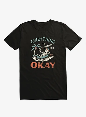 Okay Skeleton Island Black T-Shirt