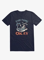 Okay Skeleton Island Navy Blue T-Shirt