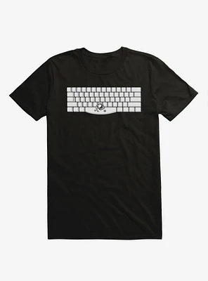 Spacebar Astronaut Keyboard Black T-Shirt